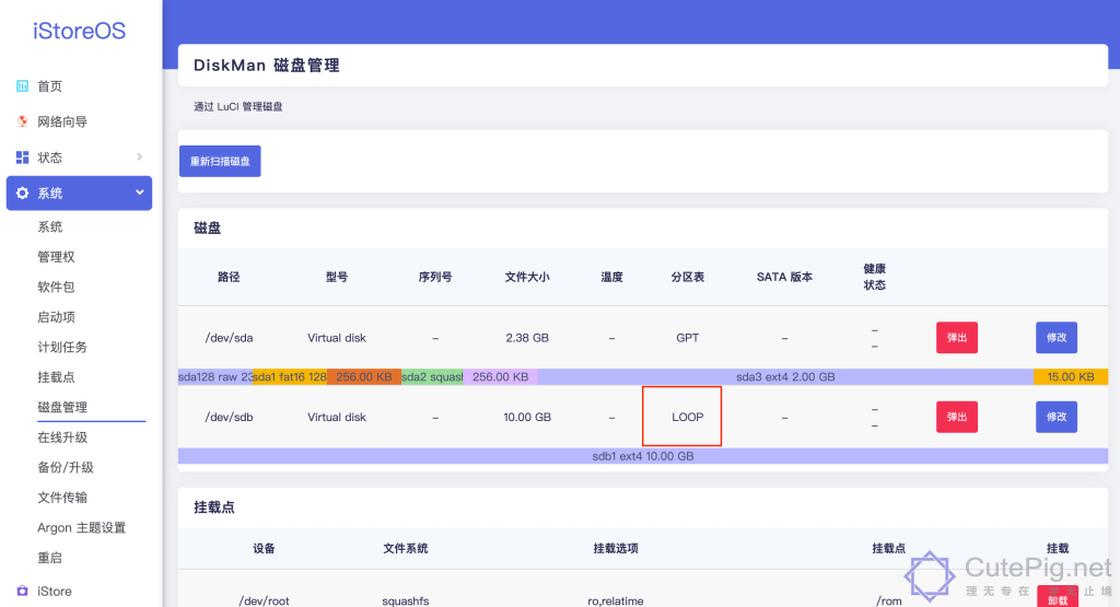 OpenWrt | 双软路由下,旁路由IStoreOS里面的Docker如何扩容。插图4 OpenWrt | 双软路由下,旁路由IStoreOS里面的Docker如何扩容。插图4