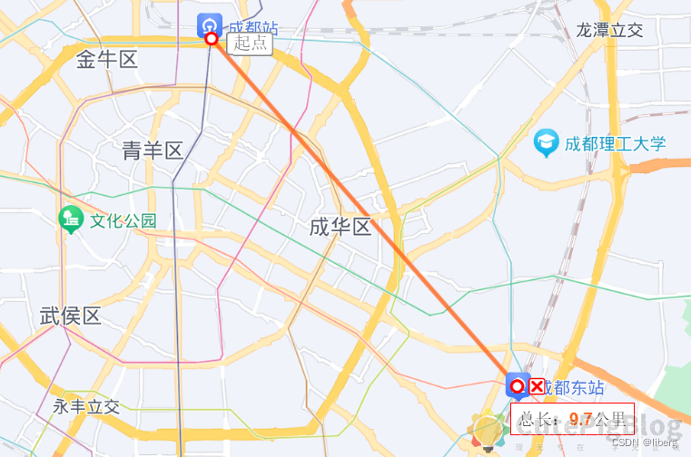 JavaScript计算地球上两个经纬度之间的直线距离插图 JavaScript计算地球上两个经纬度之间的直线距离插图